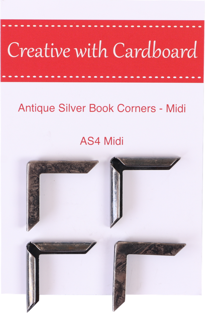 Antique Silver Book Corners Medium