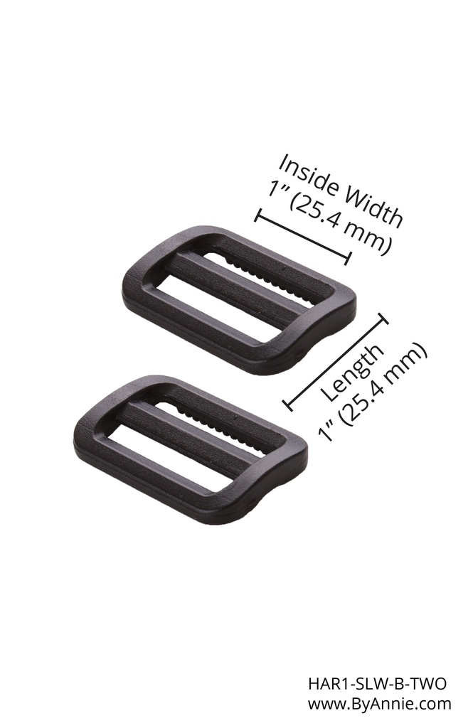 Slider - 1" - Set of Two (Black Plastic)