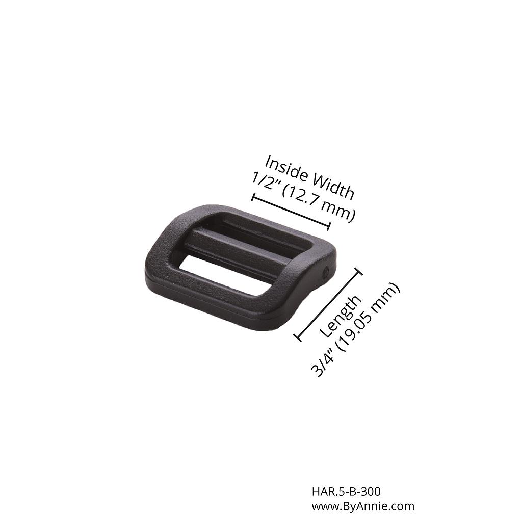 Slider- ½" - (Black Plastic)