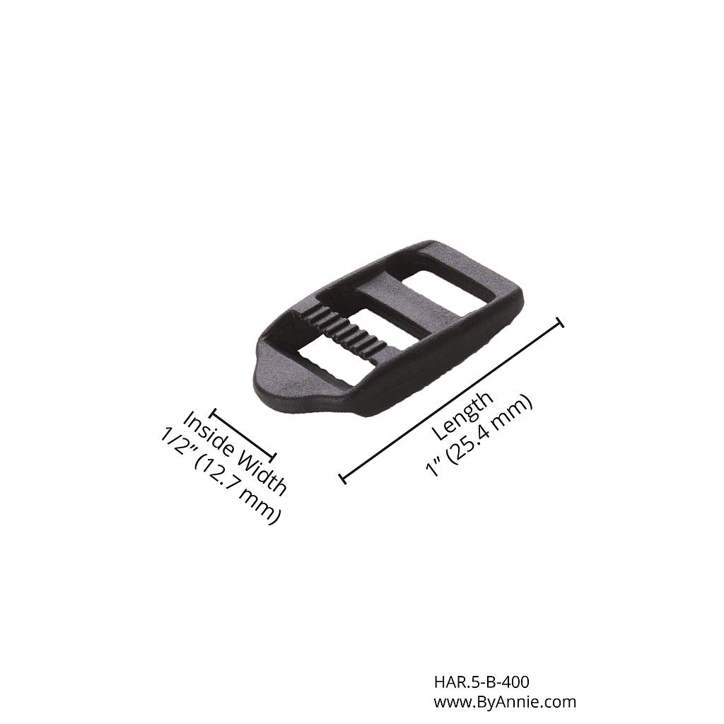 Strap Adjuster - ½" - (Black Plastic)