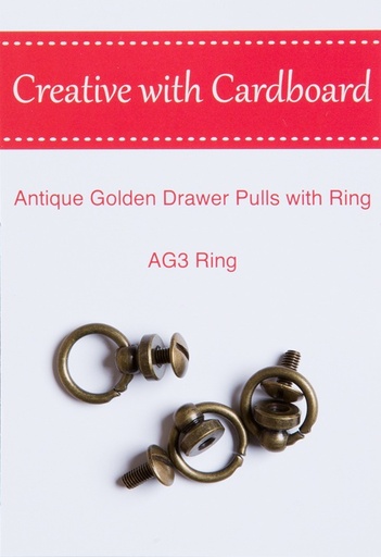 [rAG3-DP] Antique Golden Drawer Pulls with Ring