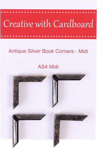 [rAS4-Midi] Antique Silver Book Corners Medium