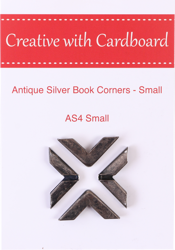 [rAS4-Small] Antique Silver Book Corners Small