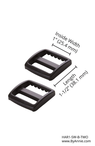 [HAR1-SLW-B-TWO] Slider - 1" - Black Plastic - Set of Two