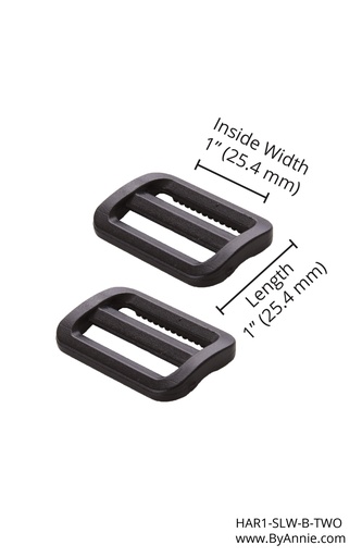 [HAR1-SL-B-TWO] Slider - 1" - Set of Two (Black Plastic)