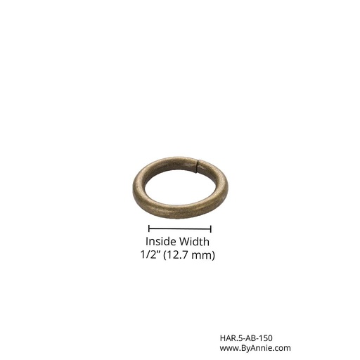 [HAR.5-AB-150] O-Ring - ½" - Antique Brass