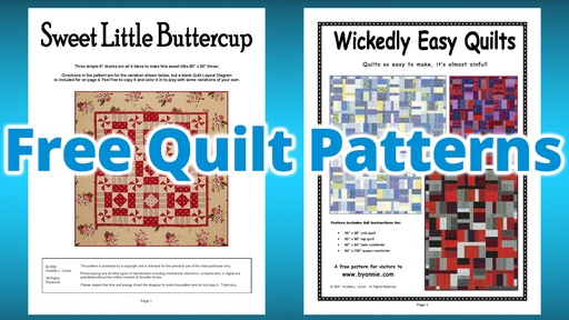 Free Quilt Patterns (Sweet Little Buttercup and Wickedly Easy Quilts)