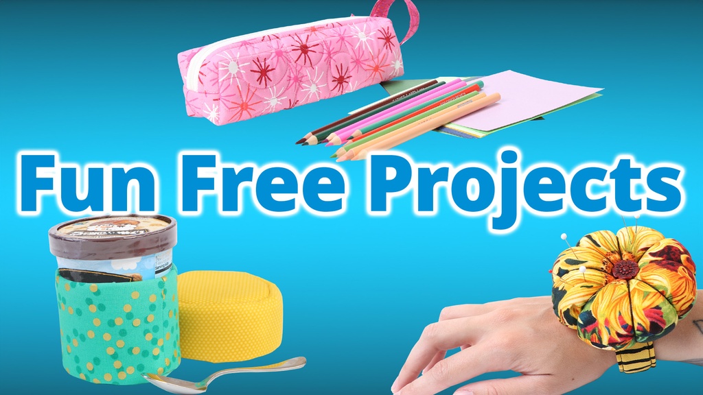 Fun FREE Projects: Just Desserts, A Pencil Case for Lola, Flower Pin, Flower Wrist Pincushion 2.0