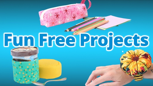 Fun FREE Projects: Just Desserts, A Pencil Case for Lola, Flower Pin, Flower Wrist Pincushion 2.0